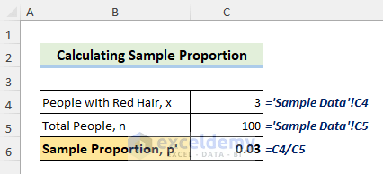 Calculating sample proportion