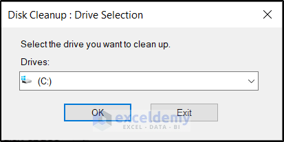 how to clear excel cache using disk cleanup