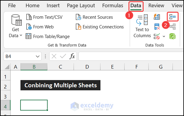 Applying Consolidate Command to Combine or Consolidate Multiple Sheets in One Excel Workbook