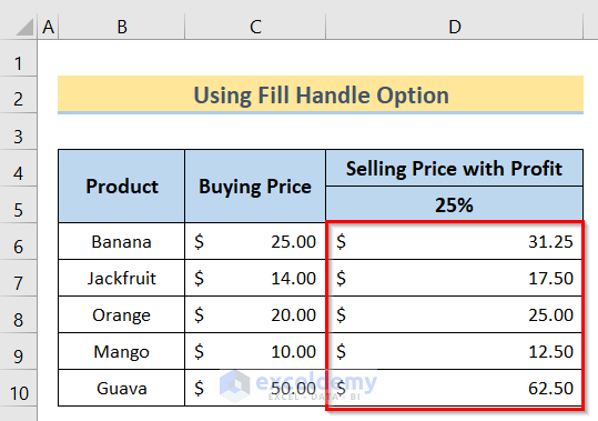 Final Result to Copy a Formula in Excel Without Changing Cell References
