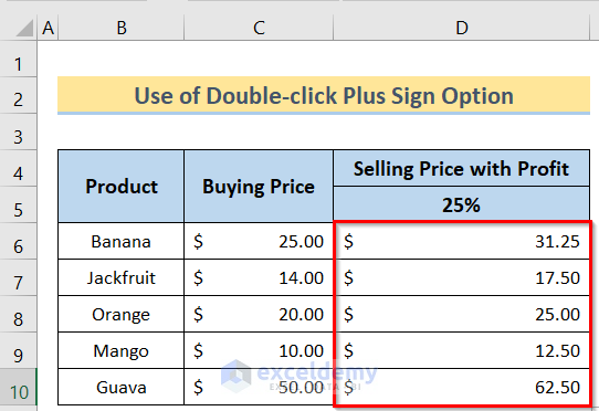 Desired Result to Copy a Formula in Excel Without Changing Cell References