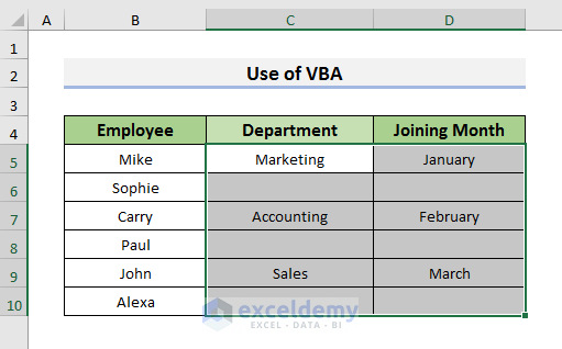 Apply VBA to Copy Above Cell in Excel