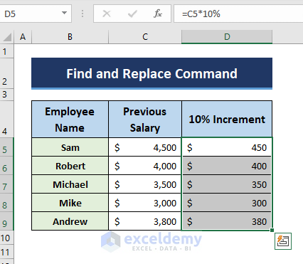 Find and Reokace Command to Copy and Paste Formulas in Excel without Changing the Cell References