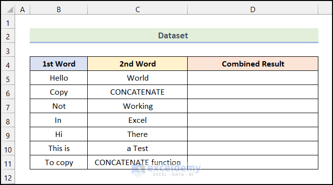 how to copy concatenate formula in excel