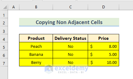 how to copy only highlighted cells in excel non adjacent cells