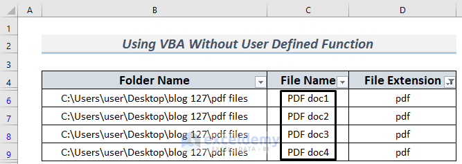 How to Copy PDF File Names into Excel (9 Efficient Methods)