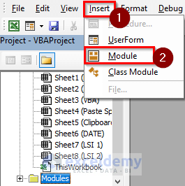 insert vba module to copy the same date in excel