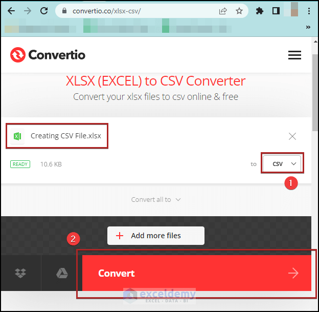 Conterting Excel workbook to CSV File