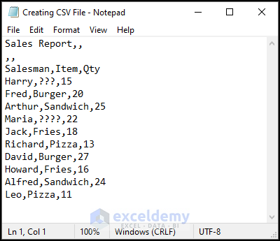 Opening CSV File in Notepad