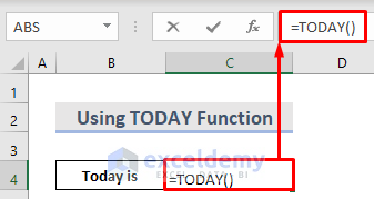 Use TODAY Function to Insert a Current Date in Excel