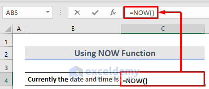 Use of NOW Function to Insert Date That Will Auto-update