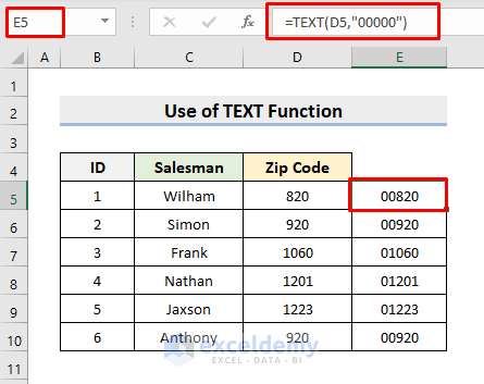 Insert TEXT function in Excel for Keeping Leading Zeros Programmatically