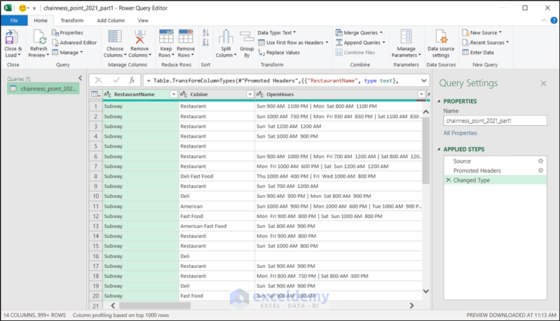 open large csv files in excel using power query