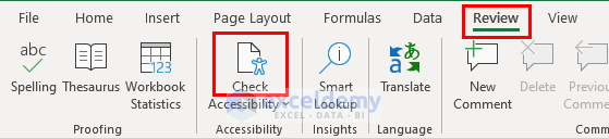 Rename a Sheet Using Excel Accessibility Menu