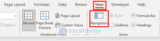 Use Navigation Pane to Rename One Sheet at a Time