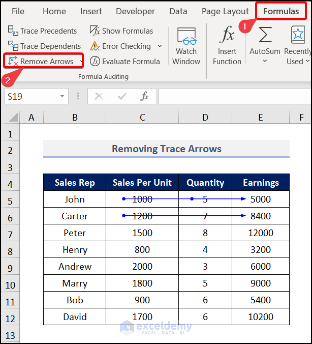 How to Remove Tracer Arrows in Excel