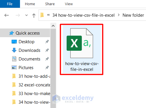 Using Windows Explorer Option of how to View CSV File in Excel