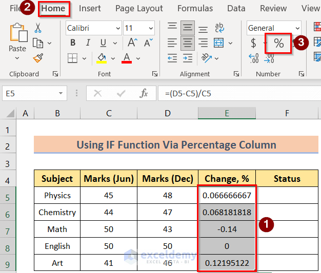 Converting Numbers into Percentage to Use IF and Percentage Formula in Excel