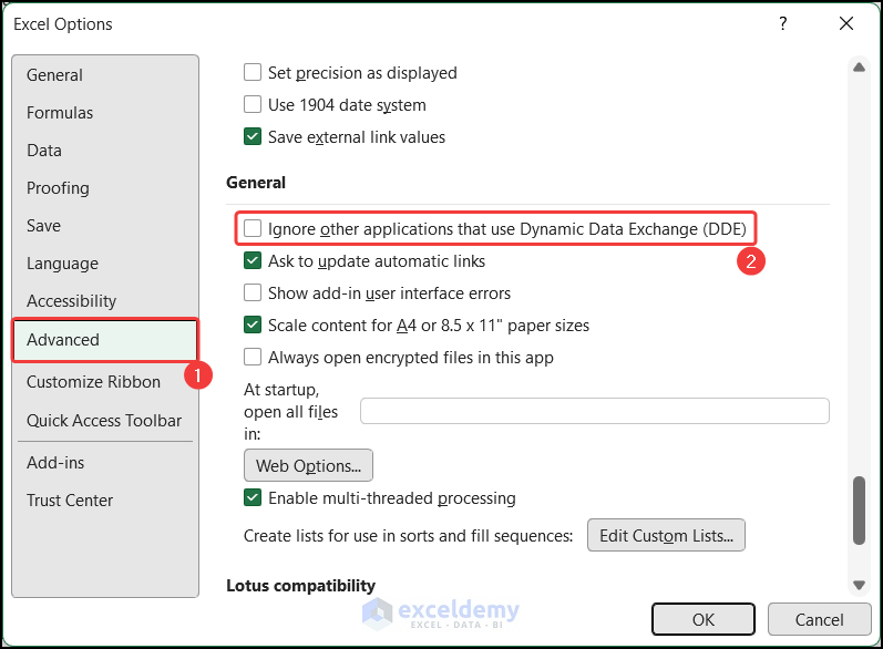 Changing display feature to solve Microsoft Excel cannot paste the data as a picture