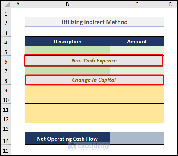Indirect formula layout in Excel