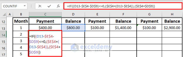 subsequent Months Payment snowball balance calculator excel