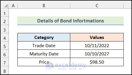 treasury bond calculator excel
