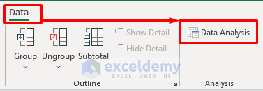 Use Data Analysis Tool for Regression