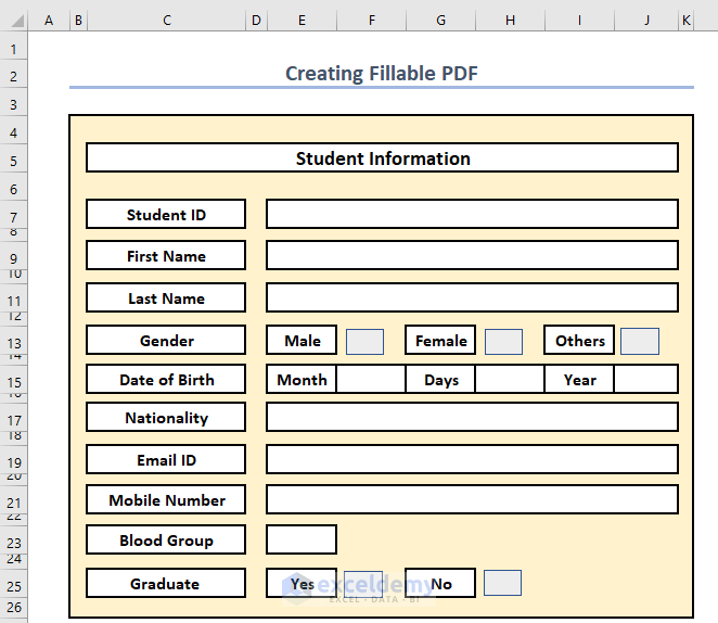 Finally Create a Fillable form in Excel to Convert to PDF