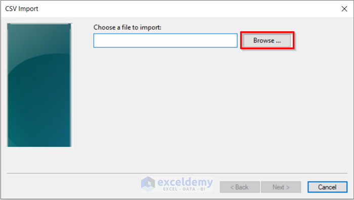 CSV Import Dialog Box to Convert Excel to VCF Without Software
