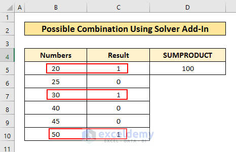 Combination Excel How to Sum All Possible Combinations in Excel - ExcelDemy