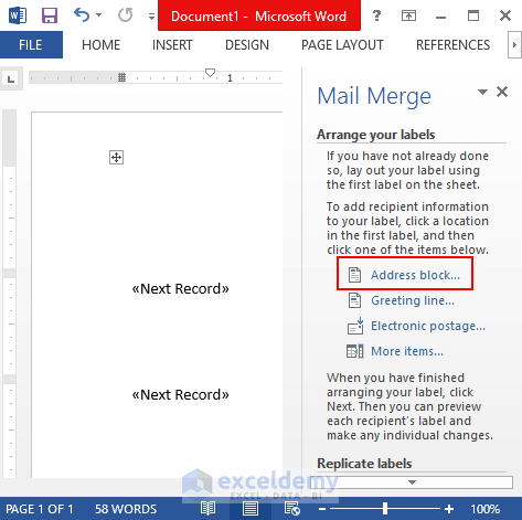 Mail Merge Task Pane in MS Word