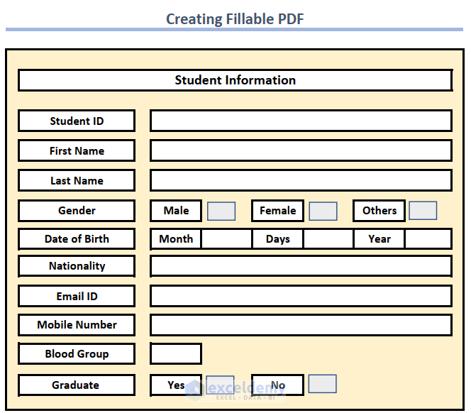 Create a Fillable PDF from Excel with Manual Process