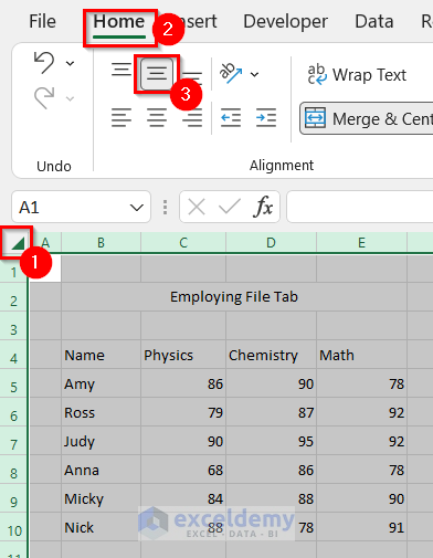 Changing Alignment to Edit CSV File in Excel