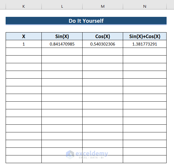 Practice Section for Excel Iterative Calculation