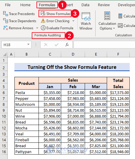 16-Turning off the Show Formula feature