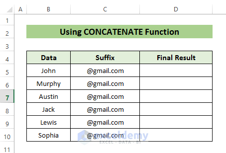 add suffix in excel with formula
