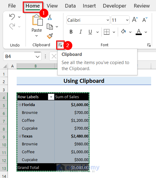 Copy Pivot Table with Formatting