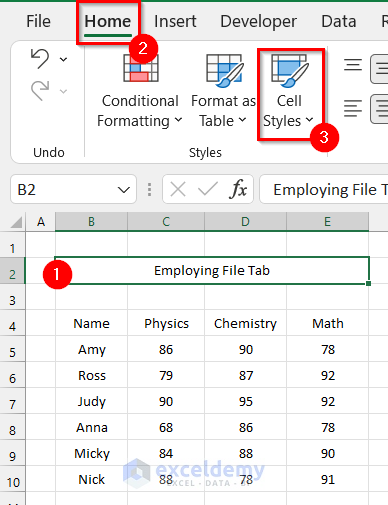 Changing Cell Styles to Edit CSV File in Excel