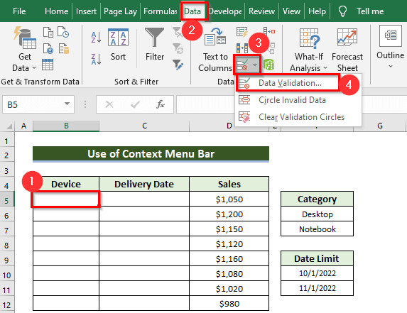 How to Add and Copy Data Validation to Cell in Excel 