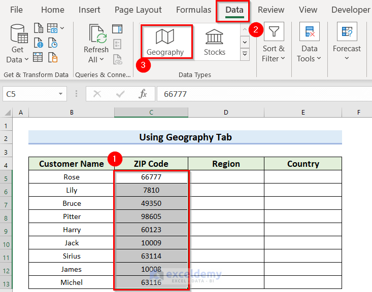 Using Geographic Data Type to Map Data by ZIP Code
