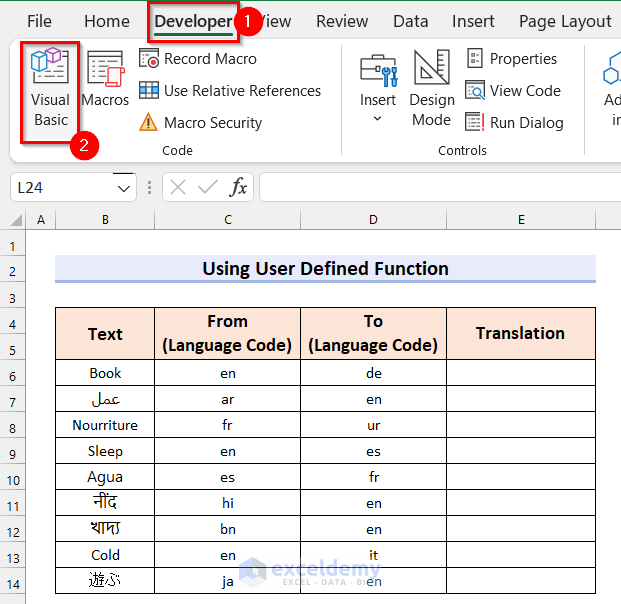 Create User Defined Function in Excel