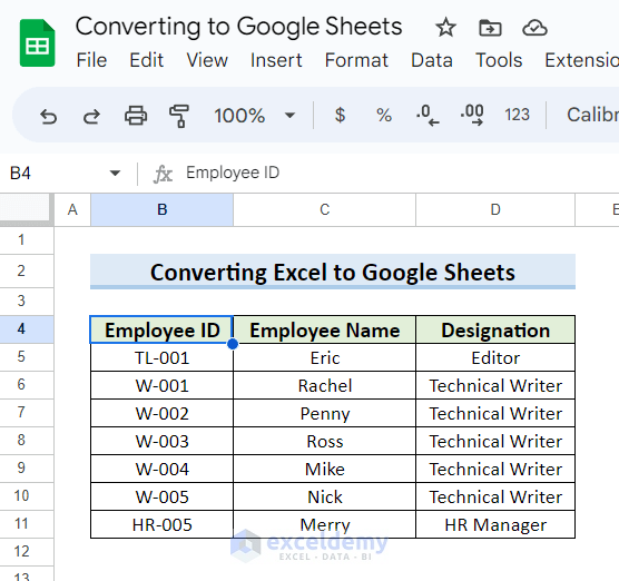 21-Result after converting Excel file into Google Sheets