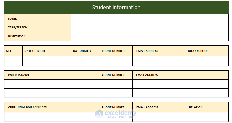 Create a Fillable PDF Form using Excel Template