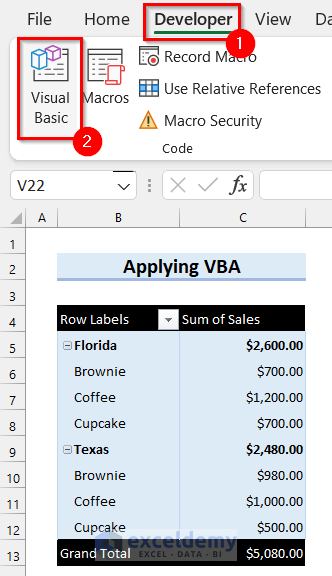 Apply Excel VBA to Copy and Paste Pivot Table Values with Formatting