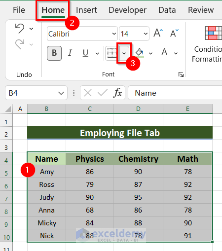 Adding Borders to Edit CSV File in Excel