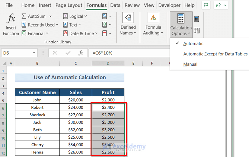 Keep Calculation to Automatic if Excel not Copying Formulas only Values