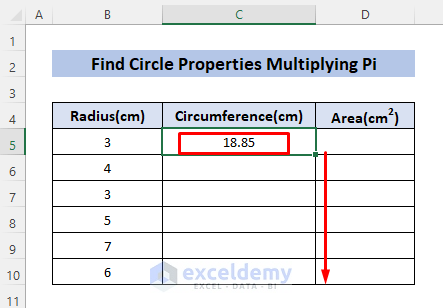 Multiply Pi in Excel 
