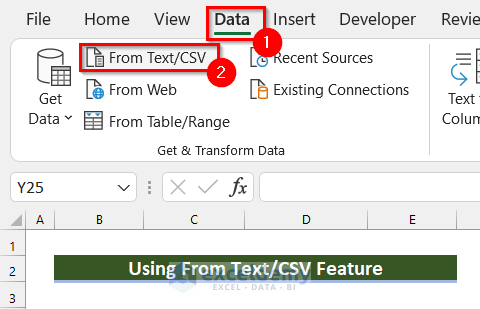 Use From Text/CSV Feature in Excel to Edit CSV File