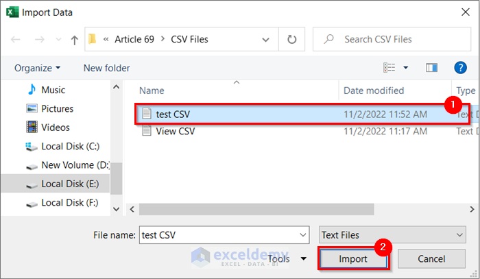 Import CSV File in Excel to Edit