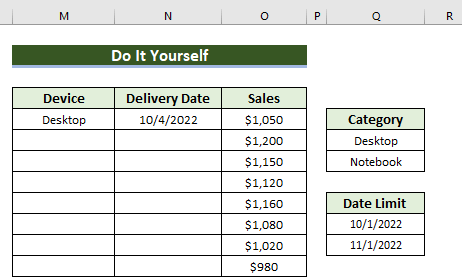 Practice Section for How to Copy Data Validation in Excel